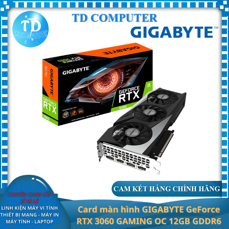 Card màn hình GIGABYTE GeForce RTX 3060 GAMING OC 12GB GDDR6 - Hàng chính hãng Viễn Sơn phân phối