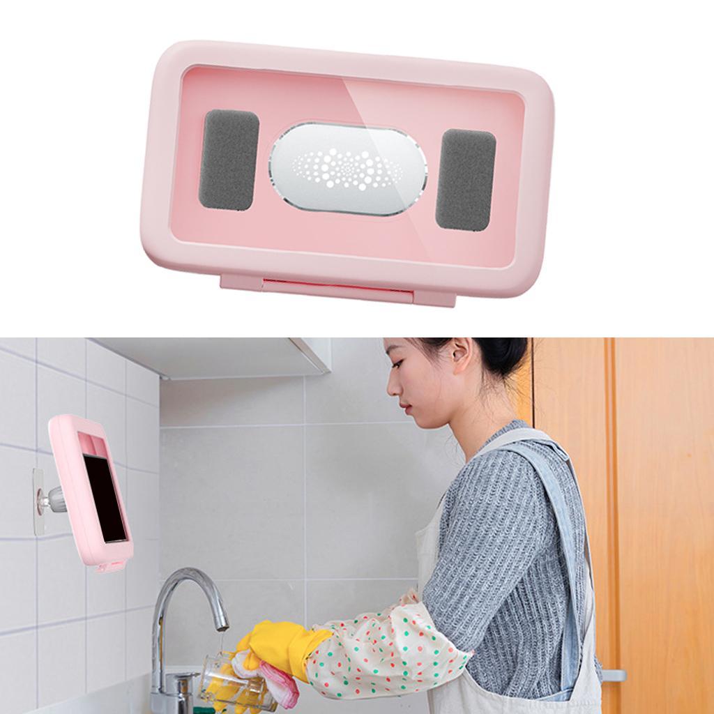 Waterproof Wall Mount  Bathroom Phone Storage Case White