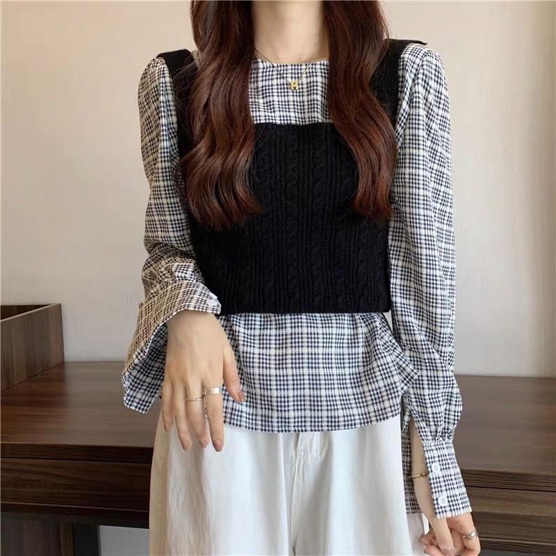 Áo Gile Len Vặn Thừng Croptop 2 Dây Mặc Rời Hoặc Mix Sơ Mi Cardigan