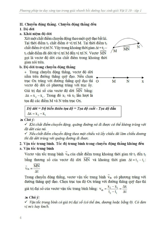 Sách - Phương Pháp Tư Duy Sáng Tạo Trong Giải Nhanh Bồi Dưỡng Học Sinh Giỏi Vật Lí 10 Tập 1