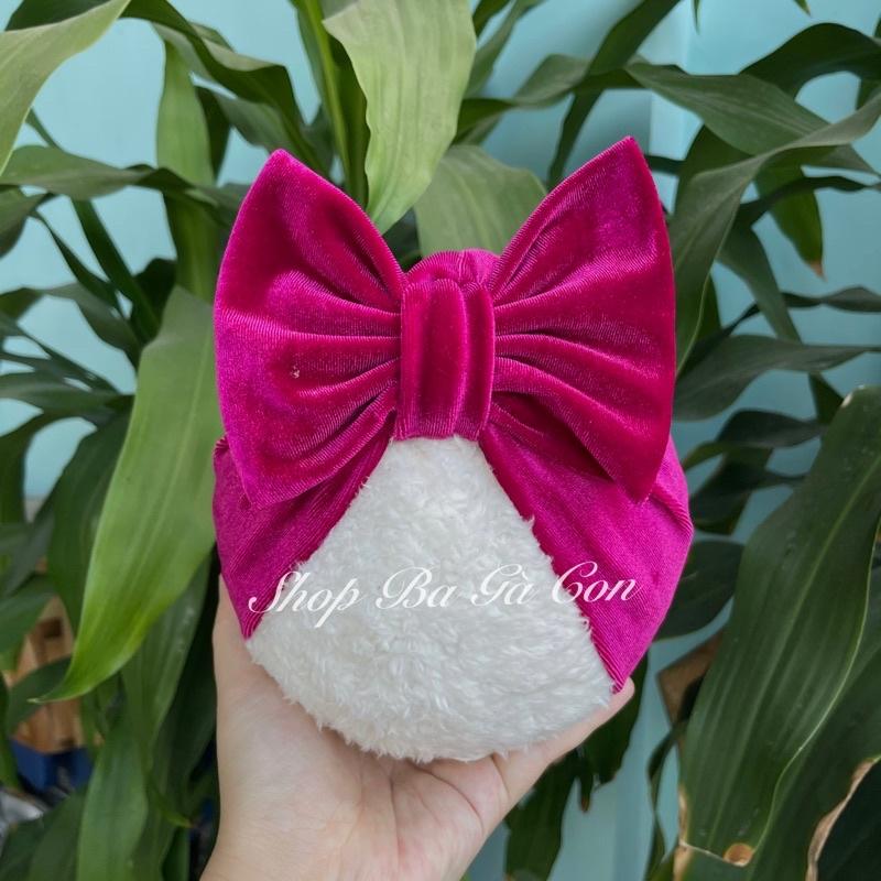 Mũ turban nhung cho bé