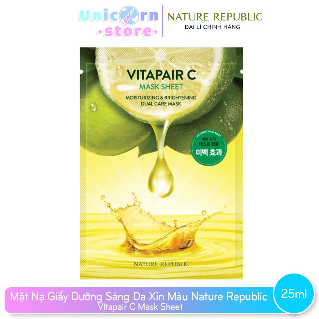 Mặt Nạ Giấy Dưỡng Sáng Da Xỉn Màu Nature Republic Vitapair C Mask Sheet 25ml