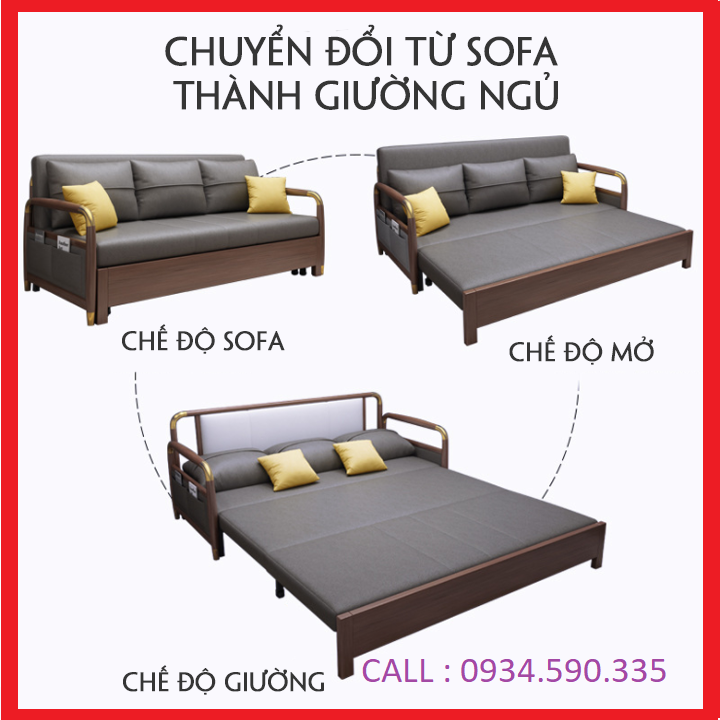 Ghế Sofa Giường Cao Cấp Kiêm Giường Sofa Gấp Gọn 1m90 x 1m30 Kèm Ngăn Chứa Đồ Đa Năng - Ghế Sofa Đa Năng Khung Thép Chịu Lực Thiết Kế Mới