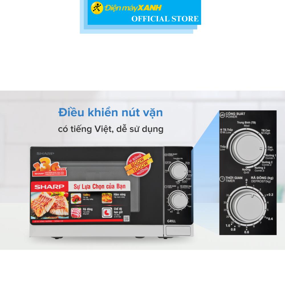 Lò vi sóng có nướng Sharp R-G222VN-S 20 lít - Hàng Chính Hãng