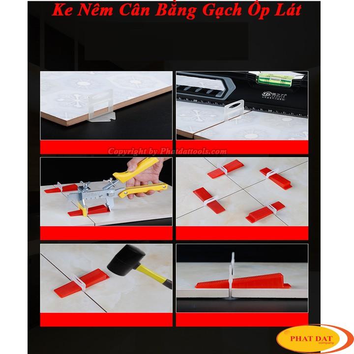 Combo 1 Kìm Ke+100 Ke Nêm+300 Ke Cân Bằng Ốp Lát Gạch-Size Tùy Chọn 1.0-1.5-2.0mm