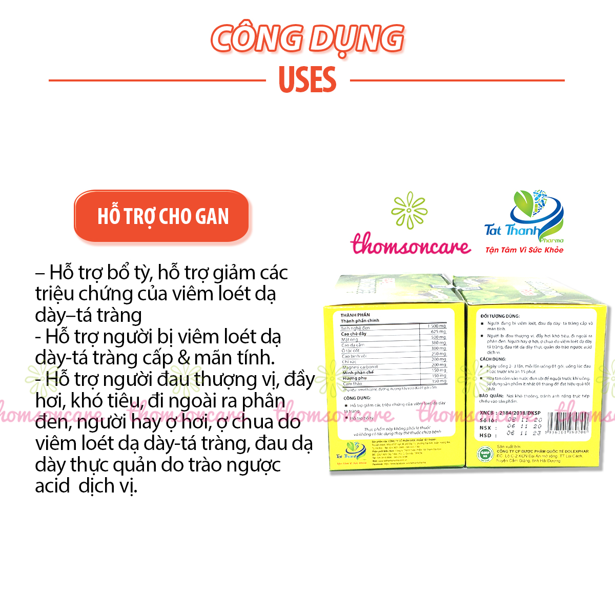 Cốm dạ dày Tất Thành Forte - Hỗ trợ giảm đầy hơi, ợ chua, trào ngược, đau rát thượng vị - Từ chè dây, nghệ đen và thảo dược