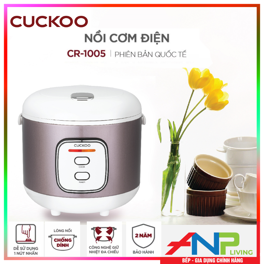 Nồi cơm điện Cuckoo CR-1005 (Lòng Nồi Chống Dính Dung Tích 1.8L - Công Suất 700W - Điều Khiển Nút Bấm Cơ) - Hàng chính hãng