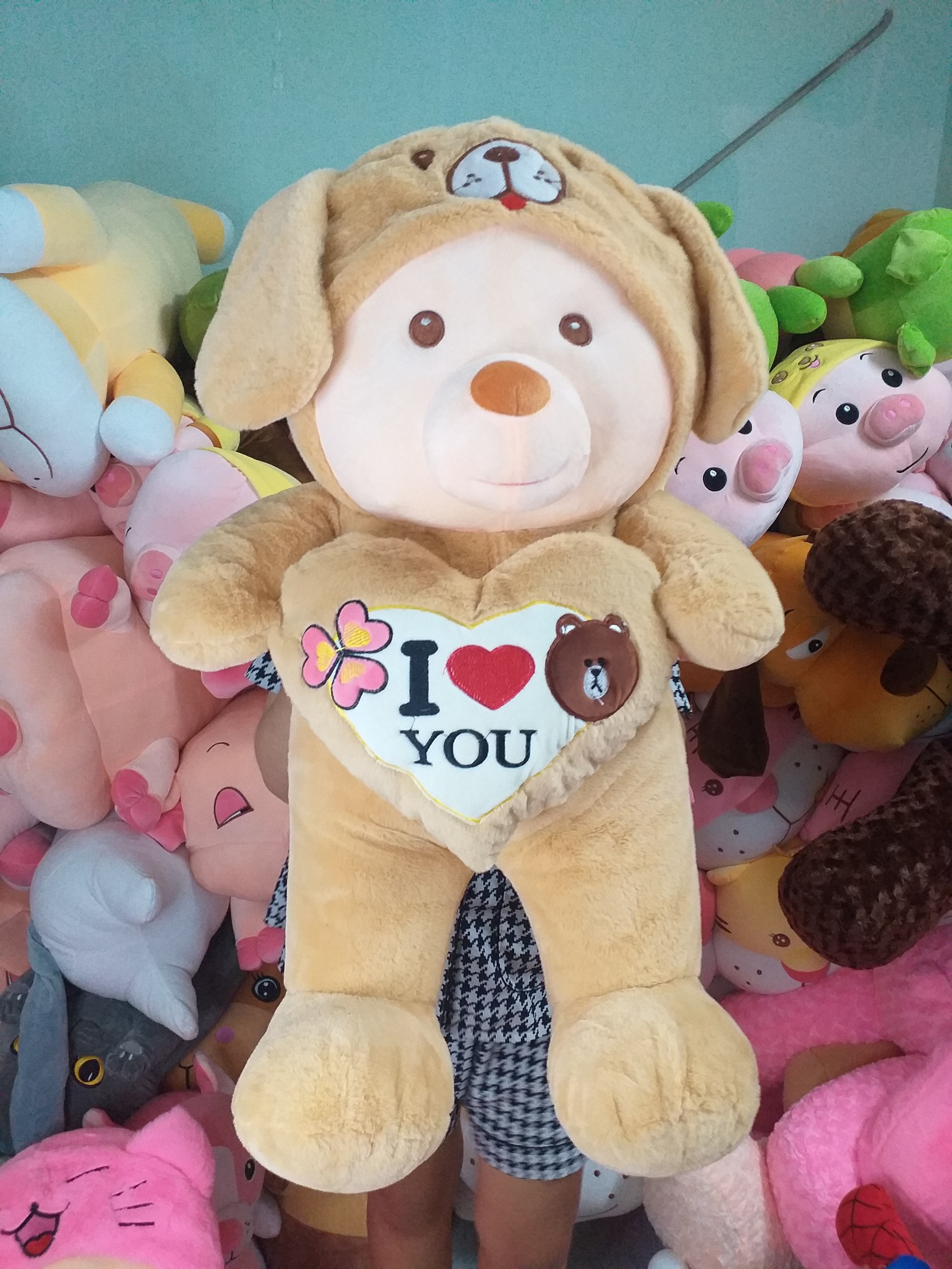 Gấu Bông Teddy Đội Nón Dễ Thương, Gấu Nón Lông Mịn Cao Cấp