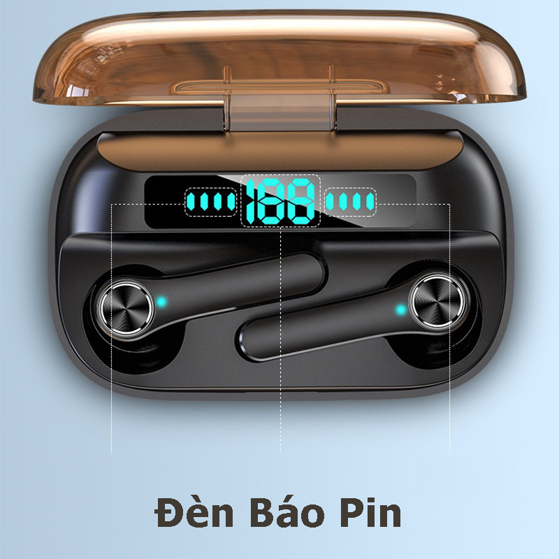 Tai Nghe Bluetooth Không Dây 5.0 Cảm Ứng Hai Tai PKCB - Hàng Chính Hãng