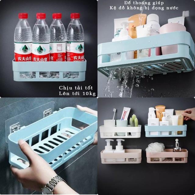 KỆ ĐỂ ĐỒ HÌNH CHỮ NHẬT DÁN TƯỜNG KÈM MIẾNG DÁN SIÊU CHẮC ĐỰNG ĐỒ DÙNG NHÀ TẮM , NHÀ BẾP CÓ RÃNH THOÁT NƯỚC