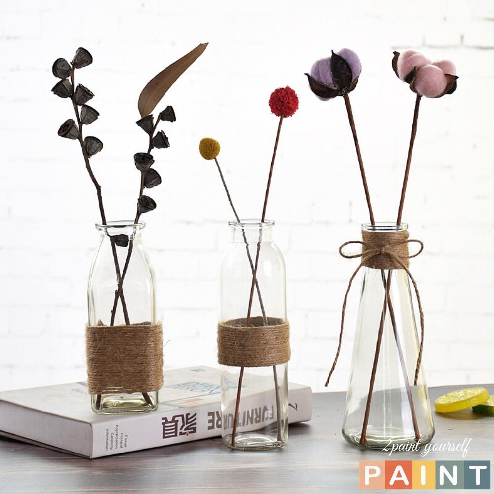 Lọ hoa thủy tinh trong - decor trang trí vintage