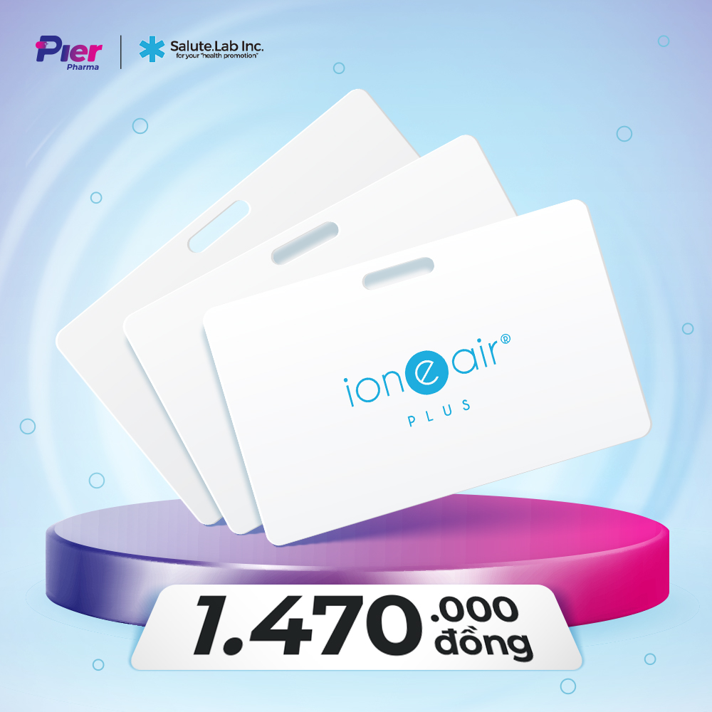 Combo 03 Thẻ lọc không khí - khử mùi ion e air Card Plus - Hàng chính hãng