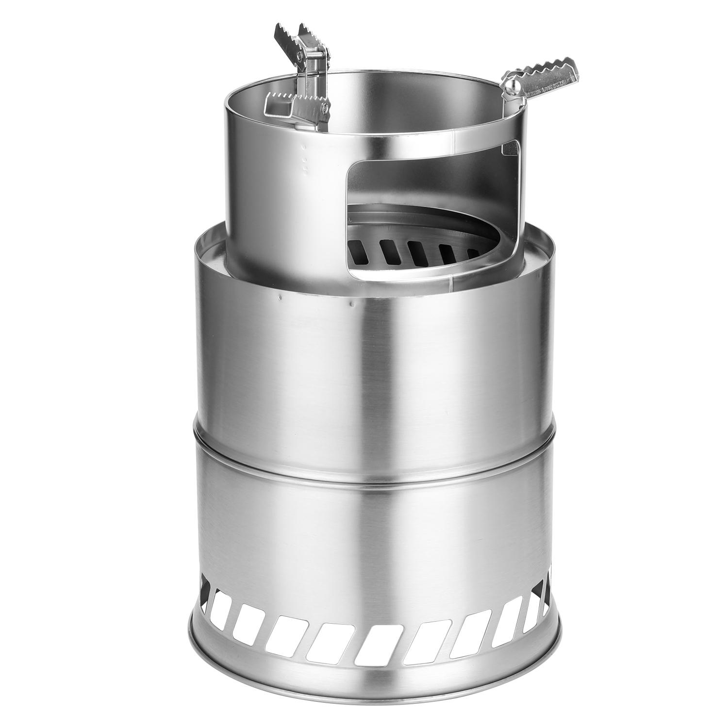 Outdoor Camping Furnace End Deconstructable Stoves Portable Picnic Barbecue Stoves Windproof Cooking Stainless Steel