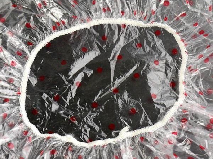 Set 06 mũ tắm trùm đầu chấm bi free size