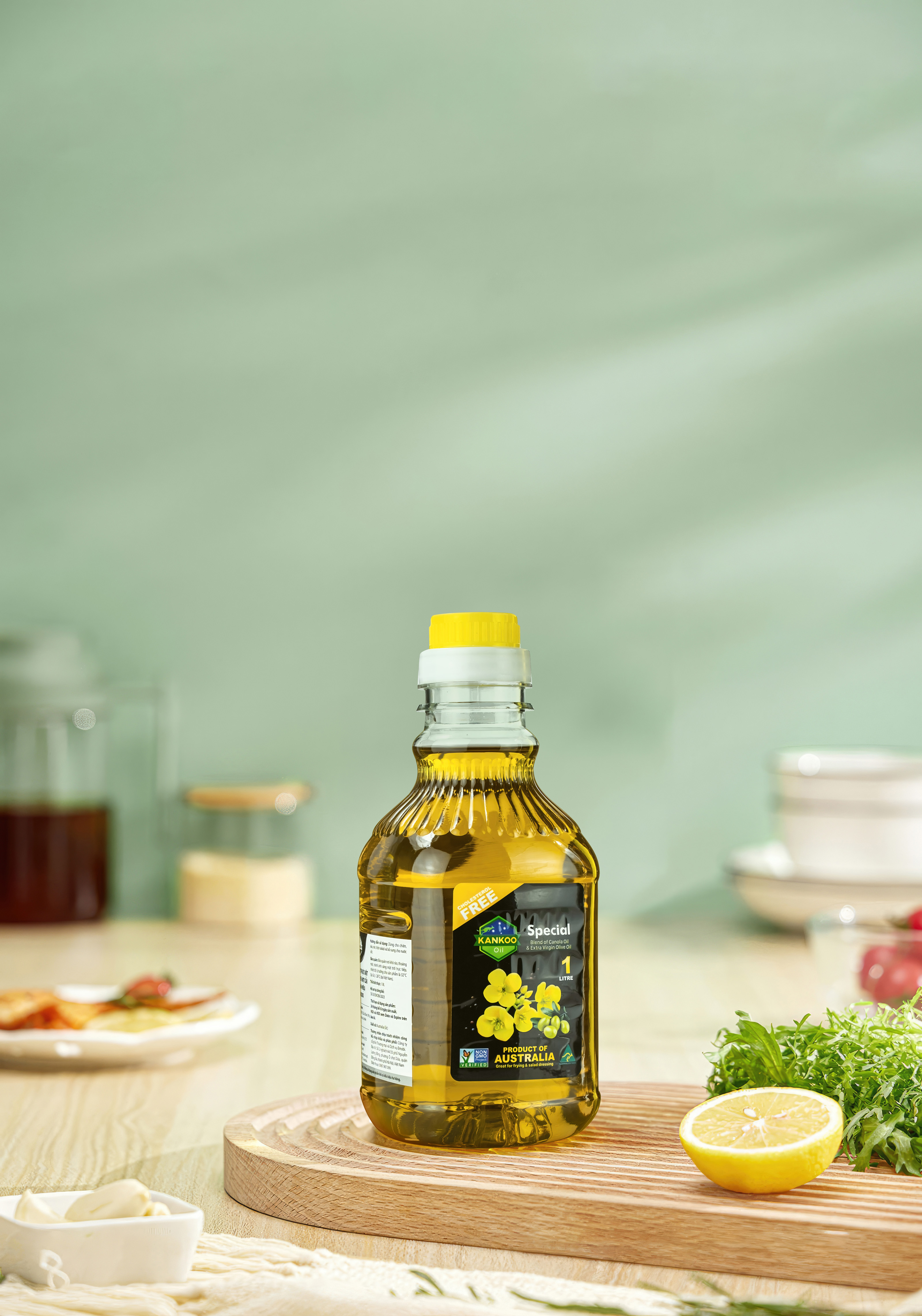 Combo 3 chai dầu ăn Oliu hạt cải Kankoo loại 1L (Kankoo Special Blend) chiết xuất từ oliu hạt cải nhập khẩu nguyên chai chính hãng chuẩn Úc