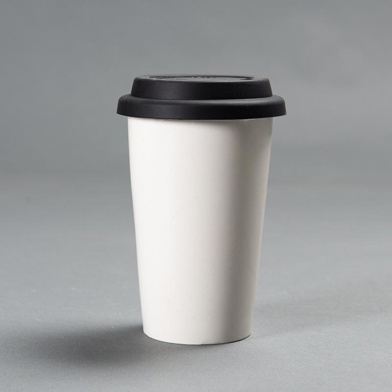 Khuyến mãi thời kỳ hoàng kim cách nhiệt silicon 2 lớp cốc sứ cà phê sáng tạo cốc cốc sữa cốc nước có thể được in