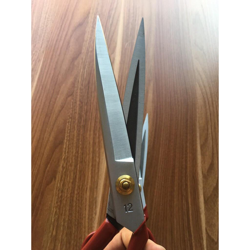 Kéo cắt vải Pin cán ĐỎ lưỡi trắng loại cao cấp size 11inch và 12 inch