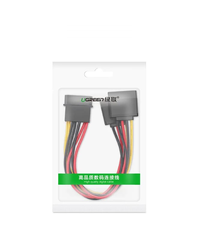 Cáp cái nguồn SATA 15Pin sang IDE 12V 4Pin sử dụng cấp nguồn cho ổ cứng SSD, ổ đĩa quang DVD SATA dài 0.2m UGREEN US217 50720 - Hàng Chính Hãng