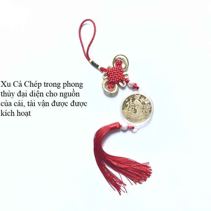 Dây treo xu hình Cá Chép, chất liệu Niken, đem lại may mắn, tài lộc, công danh sự nghiệp -  SP001139