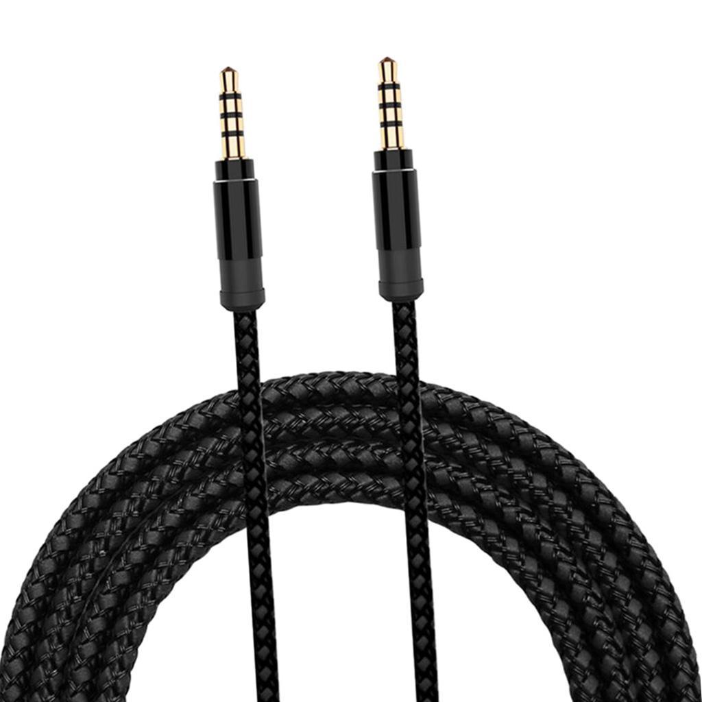 3.5mm Aux Audio Cable Nylon Braided Tablet AUX Audio HiFi Cord 1.5m 4.9ft