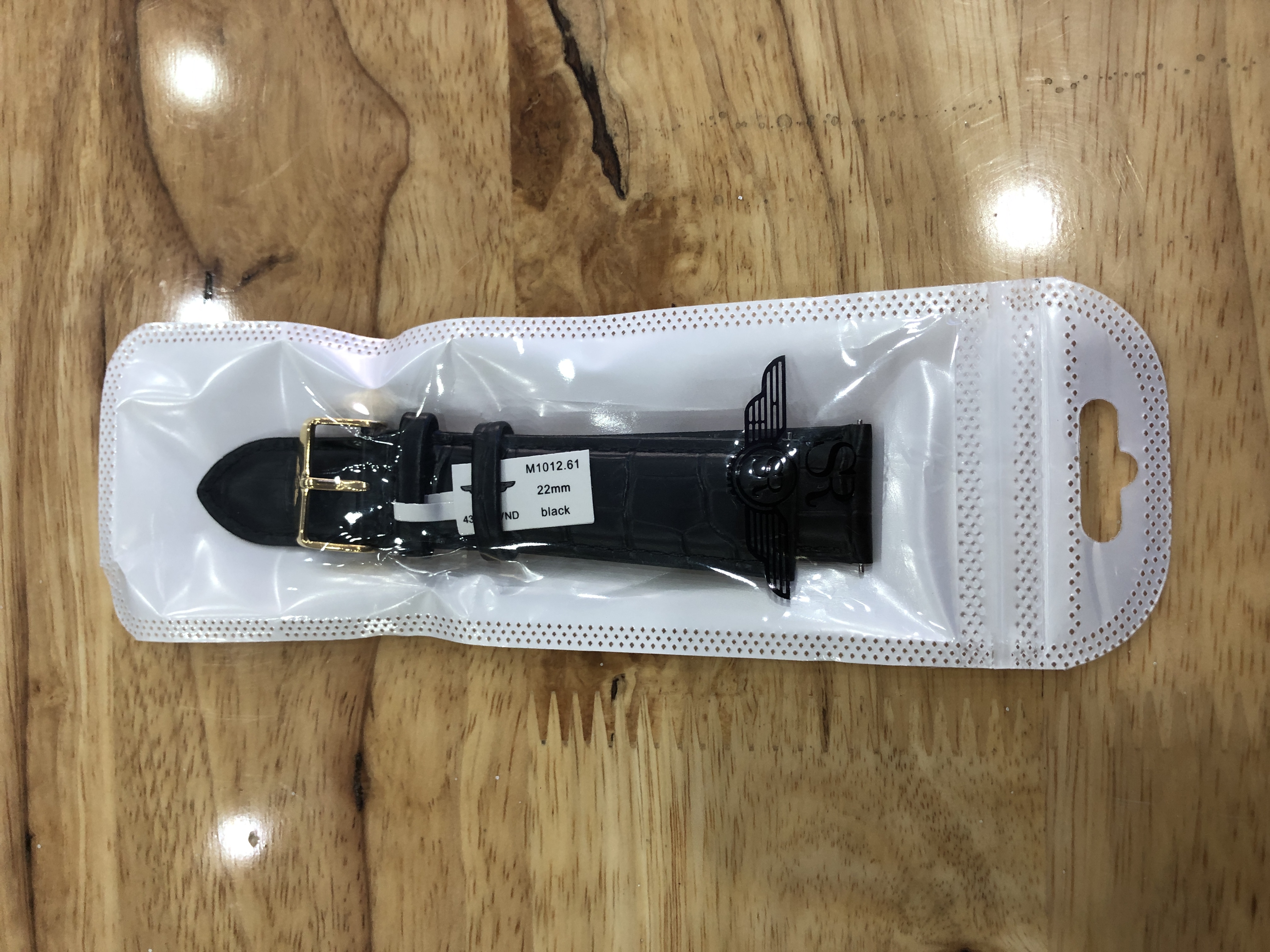 Dây da đồng hồ nam màu đen Size 22 SRWATCH M1012.61