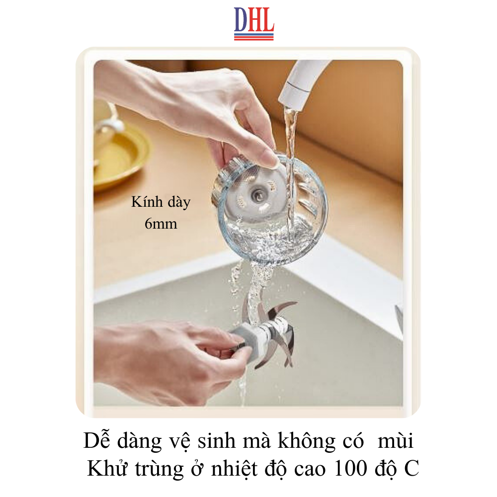 Máy xay ăn dặm 0.3L Mitomo MT-350 cho bé, công suất 200W, đa năng 6 lưỡi dao và cối thủy tinh - Hàng chính hãng