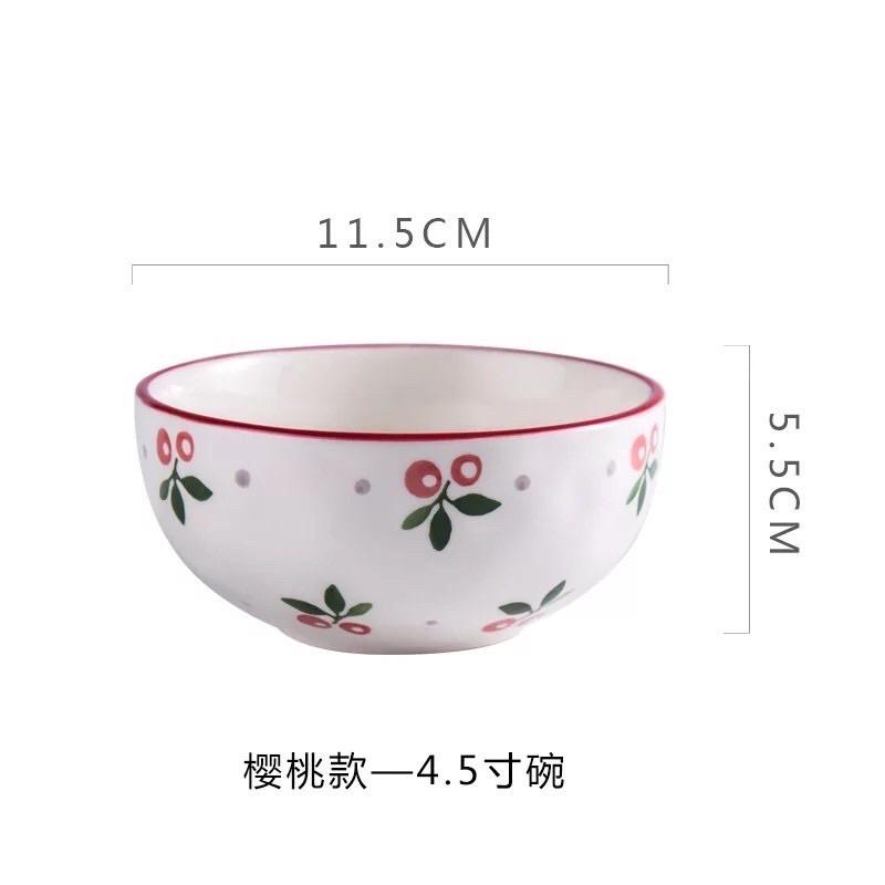 Bát cơm cherry hoa hồng phong cách Bắc Âu đường kính 12cm