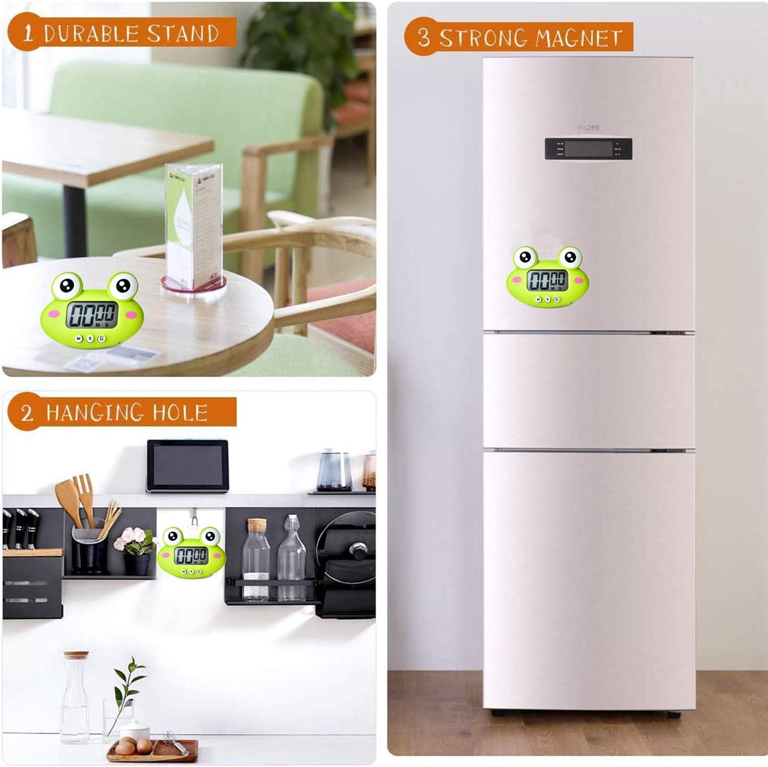 Đồng hồ bấm giờ nhà bếp, bộ đếm thời gian đếm ngược động vật hoạt hình dễ thương, hẹn giờ nấu ăn kỹ thuật số với từ tính