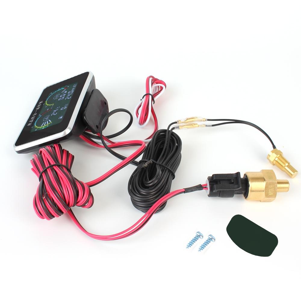 Thiết bị đo áp suất nước 4 trong 1 màn hình LCD kỹ thuật số cho xe hơi
