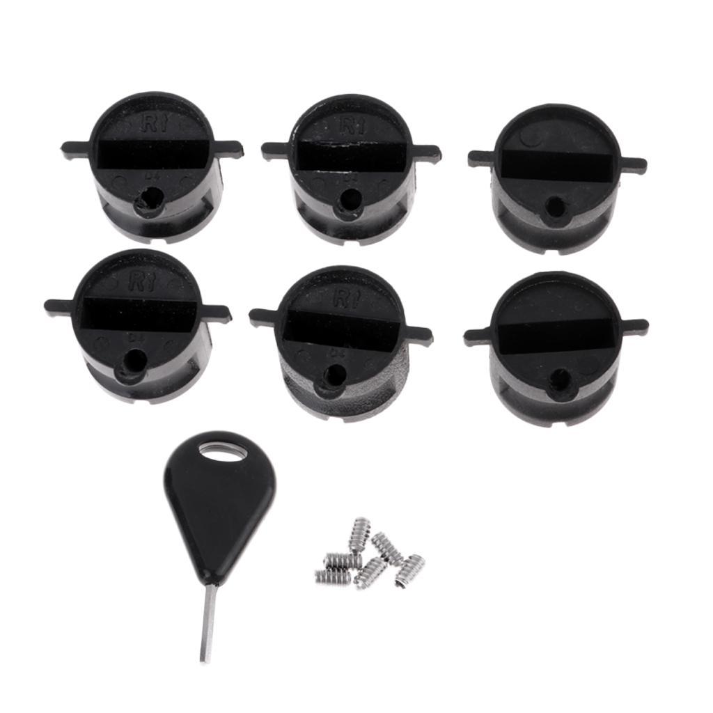 6x Surfboard Fins Compatible G5 Surf Fins Plugs with Screw And Key