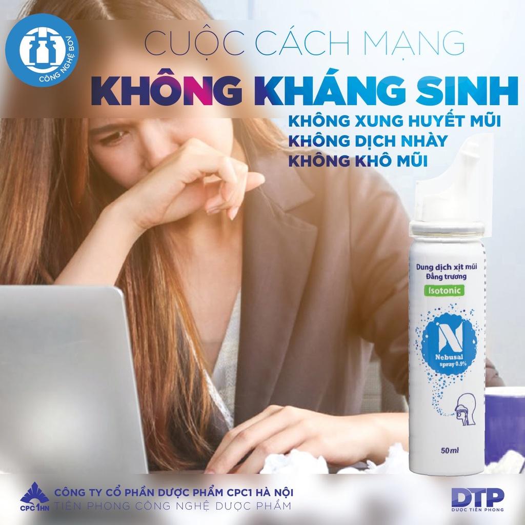 Xịt Mũi Nebusal 0.9% (50ml) vệ sinh mũi hàng ngày, phòng ngừa nghẹt mũi, sổ mũi