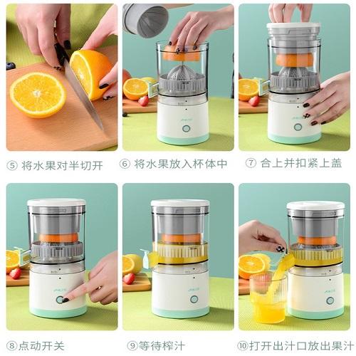 Máy Ép Cam Cao Cấp Không Dây Tự Động Ép Hoa Quả, Trái Cây Có Tích Hợp Sạc Bằng Dây Sạc USB Tiện Dụng