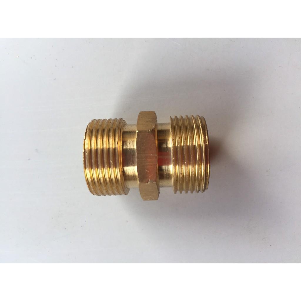 Khớp nối đồng 2 đầu dây áp lực ren ngoài 22mm