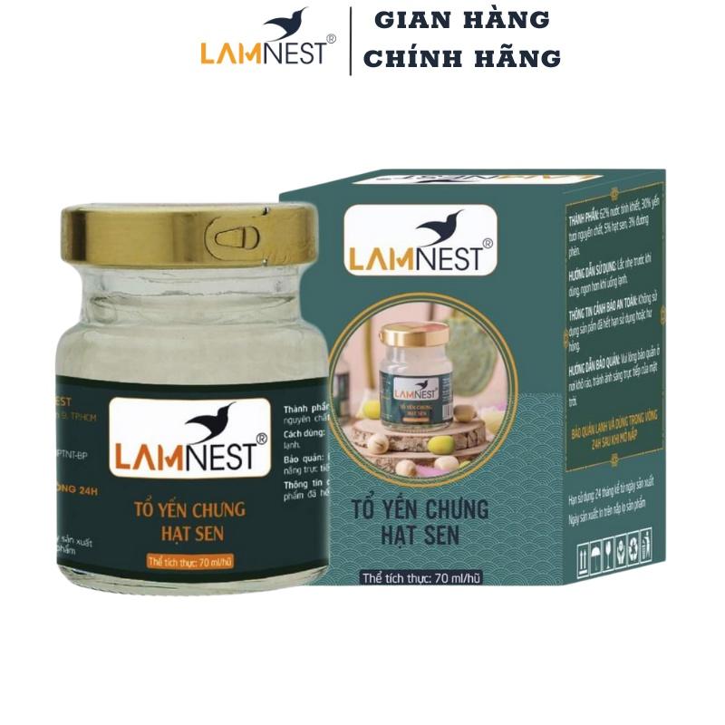 Yến Sào Chưng Sẵn Hạt Sen LamNest tươi nguyên chất 30% yến 70ml bồi bổ sức khỏe - yensaocaocaplamnest