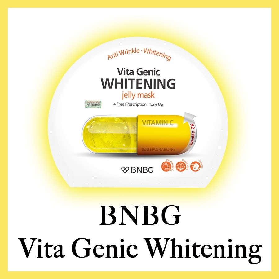 Combo 10 Mặt nạ dưỡng da trắng sáng và làm đều màu da BNBG Vita Genic Whitening Jelly Mask (Vitamin C) 30ml x 10