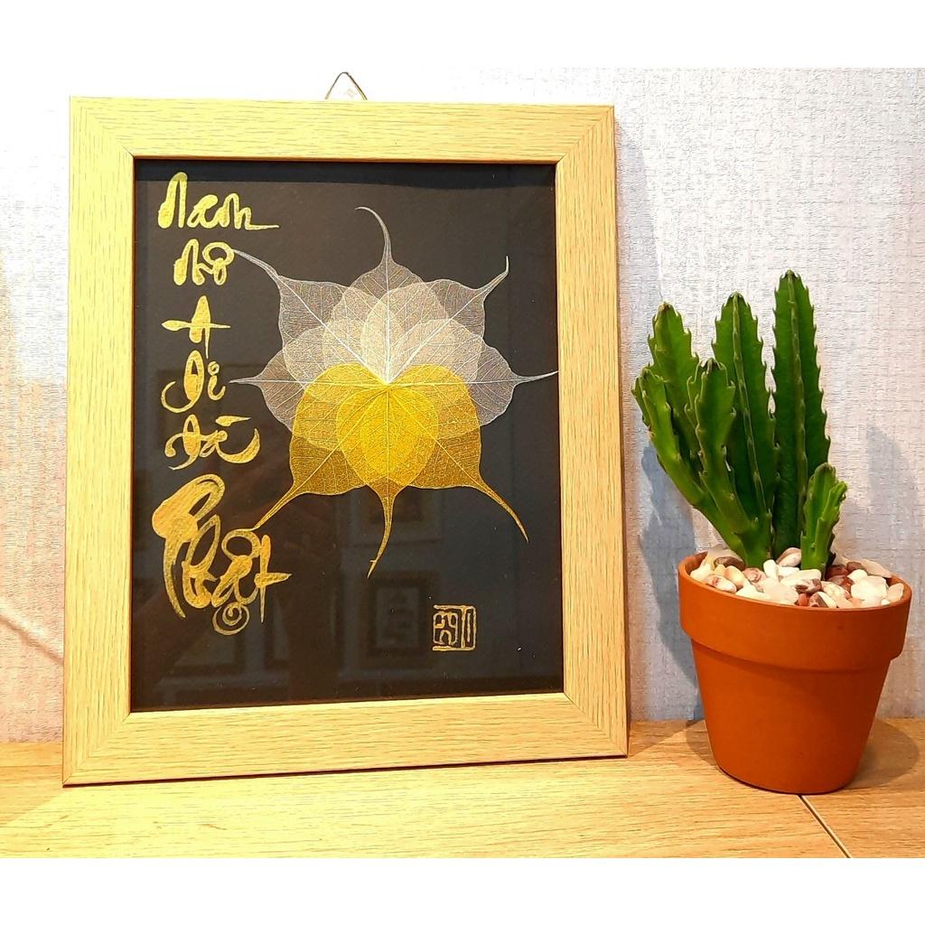 Thư pháp lá bồ đề NAM MÔ A DI ĐÀ PHẬT