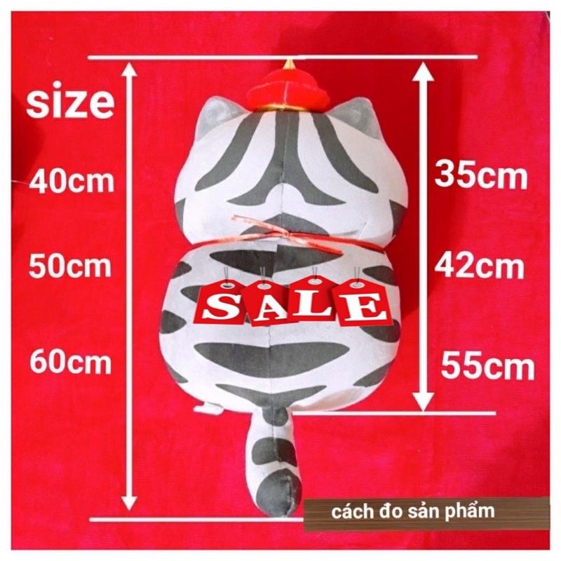 Gấu bông mèo hoàng thượng – Quà tặng thú nhồi bông mèo mặt quạu siêu dễ thương – Size từ 25 đến 60 cm – Gối ôm cho bé ngủ ngon