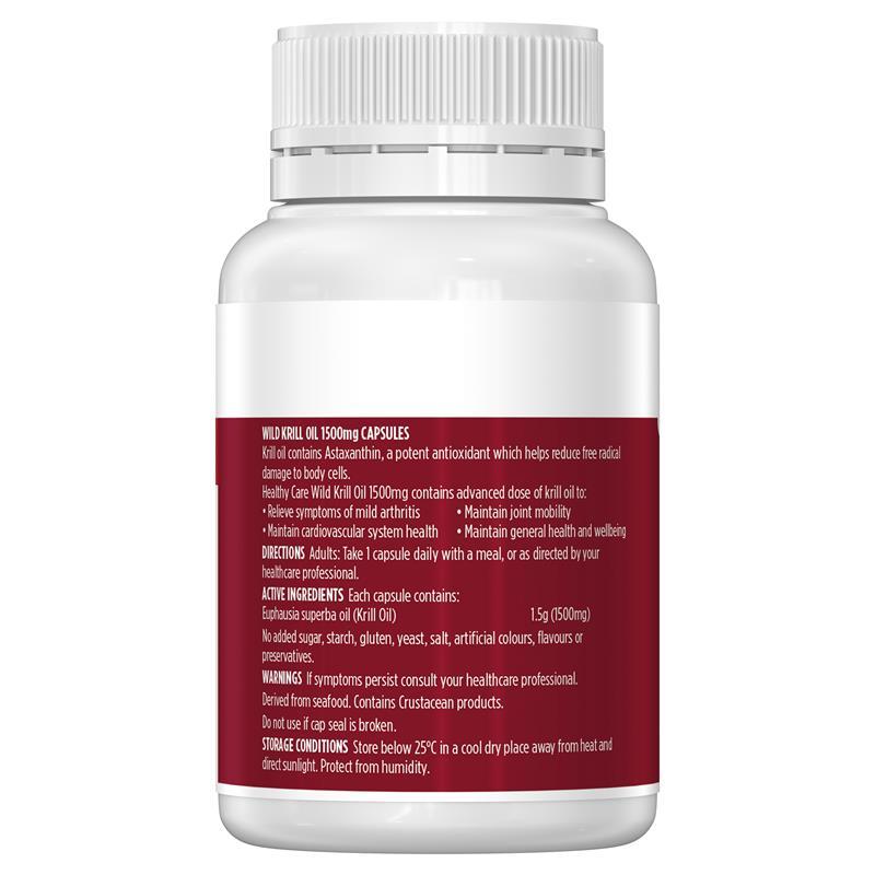 Healthy Care Wild Krill 1500mg 30 Soft Capsules