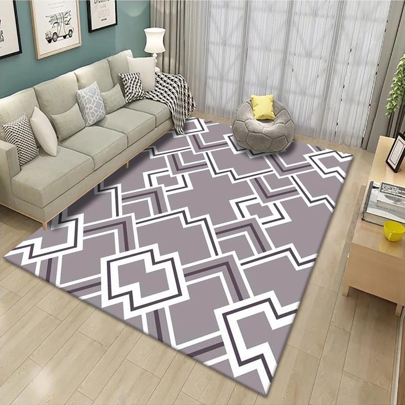 Thảm Trải Sàn In Họa Tiết Hình Học Phong Cách Bắc Âu Hiện Đại Đơn Giản
