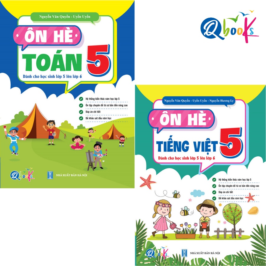 Sách - Combo Ôn Hè Toán và Tiếng Việt 5 - Dành cho học sinh lớp 5 vào 6