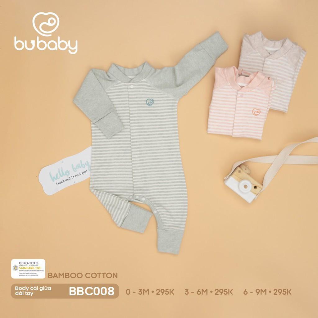 Body cài giữa dài tay họa tiết kẻ ngang