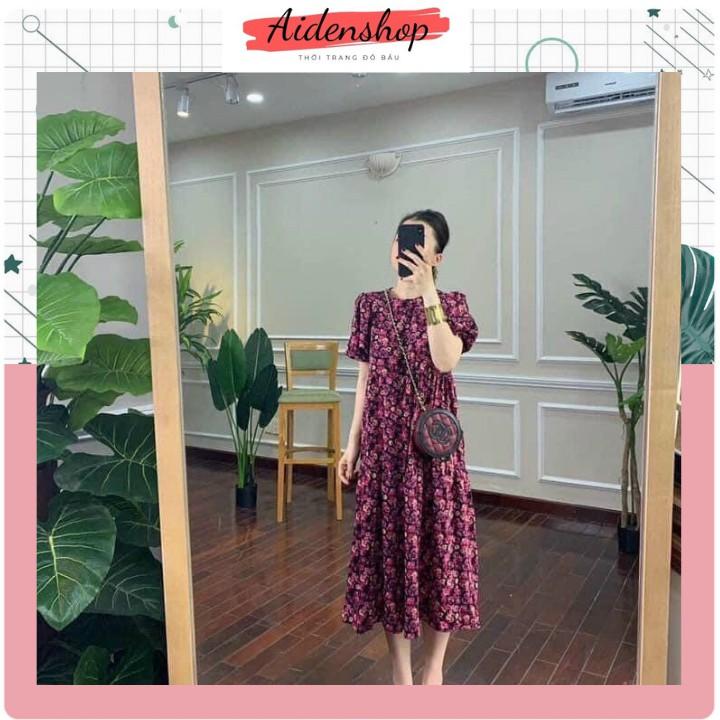 Váy bầu đẹp thời trang chất lụa Aidenshop Đầm bầu thiết kế mùa hè