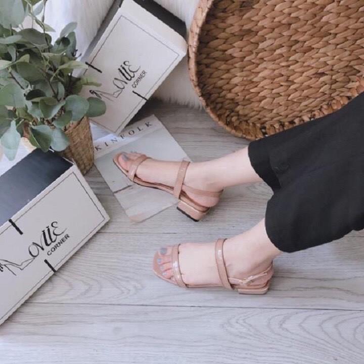 Dép nữ-ms01 Sandal 2 quai dây mảnh gót đẹp đế 2 cm