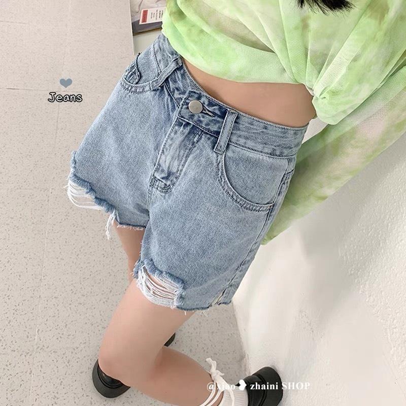 Quần đùi nữ rách tua Hot trend 2 màu - Quần short jeans đi biển nữ Ulzzang rách kiểu quảng châu lưng cao