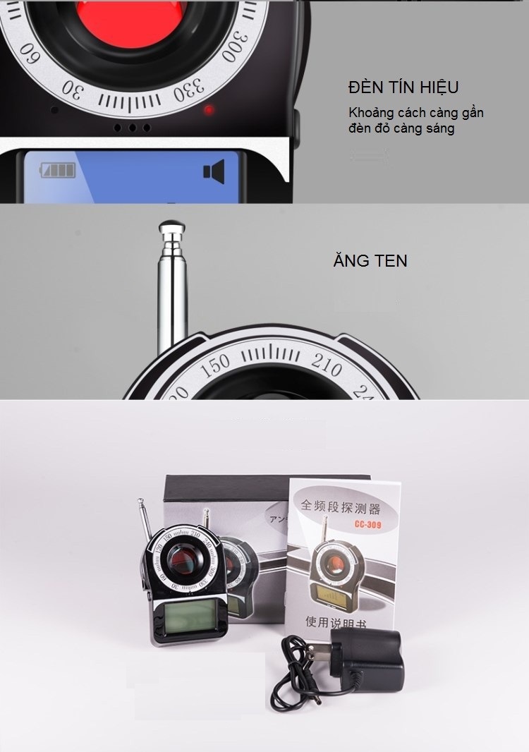 Máy dò tìm camera mini thông minh nhanh, chính xác CC309