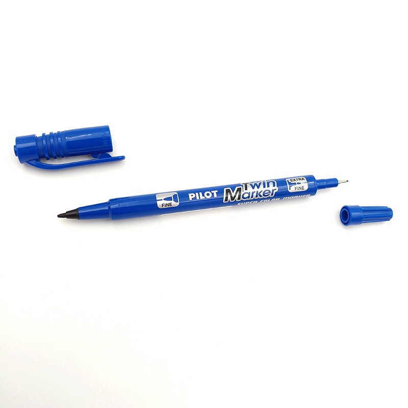 Bút Pilot Lông Dầu Twin Marker Ngòi 0.8 - 2mm- Mực Xanh - SCA-TM