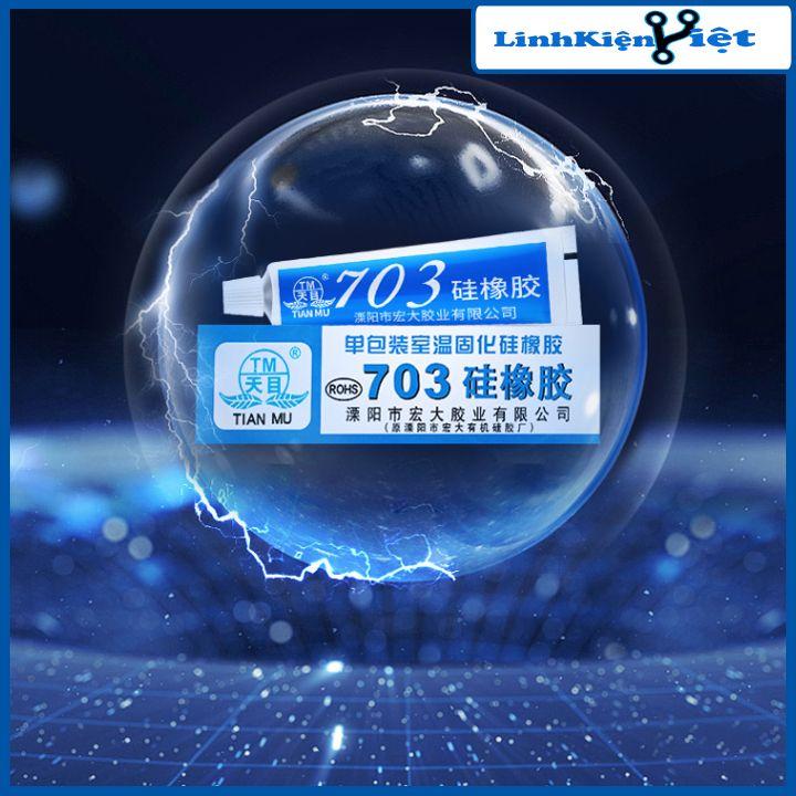 Keo silicone 703 màu trắng cực dày dán và niêm phong linh kiện