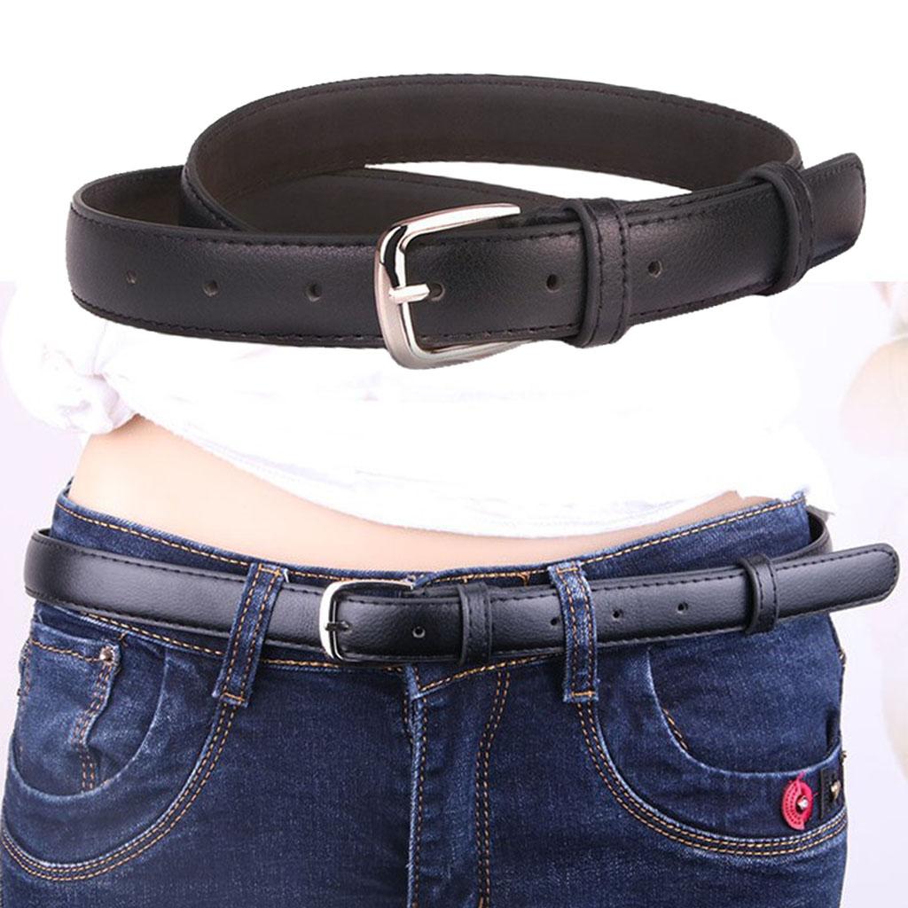Womens Fashion Casual Belt PU Leather Waist Belt Single Prong Buckle Belt