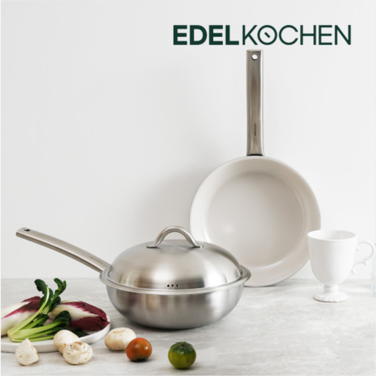 Chảo chống dính Edelkochen Easy Prism Cream sâu lòng 24cm