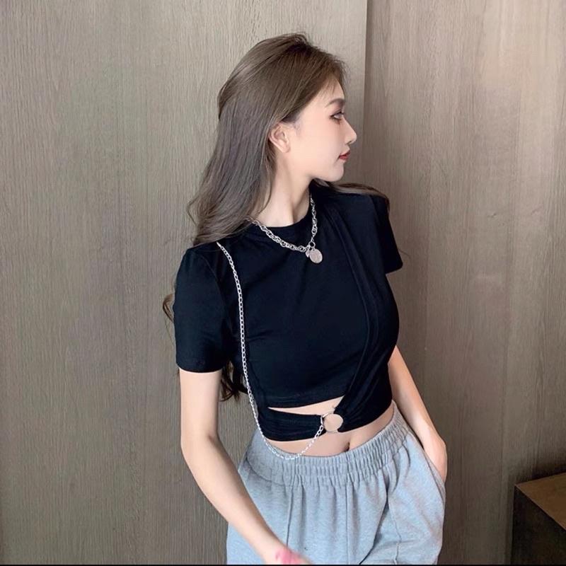 Áo croptop dây xích